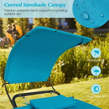 Load image into Gallery viewer, Teal Blue Outdoor Hammock Chaise Lounge Chair Cot with Canopy and Storage Bag
