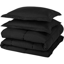 Load image into Gallery viewer, Twin Size Reversible Microfiber Down Alternative Comforter Set in Black