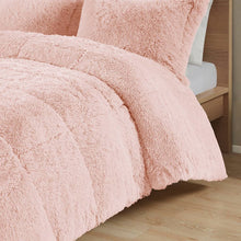 Load image into Gallery viewer, Twin/Twin XL Pink Blush Soft Sherpa Faux Fur 2-Piece Comforter Set