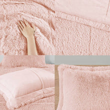 Load image into Gallery viewer, Twin/Twin XL Pink Blush Soft Sherpa Faux Fur 2-Piece Comforter Set