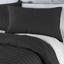 Load image into Gallery viewer, Twin/Twin XL Black Modern Brick Stitch Microfiber Reversible 2 Piece Quilt Set