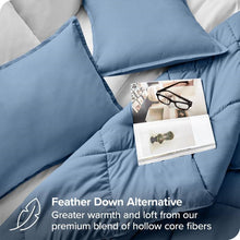 Load image into Gallery viewer, Full/Double Size All Season Super Soft Down Alternative Comforter Set Blue