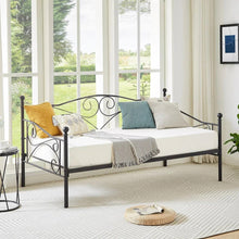 Load image into Gallery viewer, Twin size Classic Heavy Duty Steel Daybed Frame in Black Metal Finish