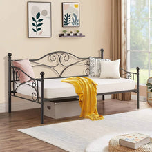 Load image into Gallery viewer, Twin size Classic Heavy Duty Steel Daybed Frame in Black Metal Finish