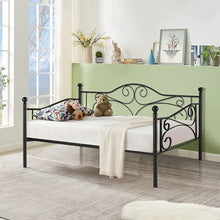 Load image into Gallery viewer, Twin size Classic Heavy Duty Steel Daybed Frame in Black Metal Finish