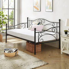 Load image into Gallery viewer, Twin size Classic Heavy Duty Steel Daybed Frame in Black Metal Finish