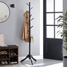 Load image into Gallery viewer, Space Saving Solid Wood Modern Coat Rack in Black Finish