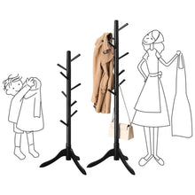 Load image into Gallery viewer, Space Saving Solid Wood Modern Coat Rack in Black Finish