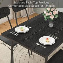 Load image into Gallery viewer, Modern 5-Piece Dining Set with Black Wood-Top Table and 4 Chairs