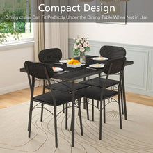Load image into Gallery viewer, Modern 5-Piece Dining Set with Black Wood-Top Table and 4 Chairs