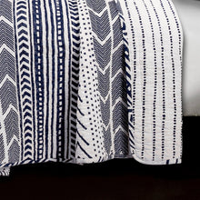 Load image into Gallery viewer, 3 Piece Scandinavian Blue White Reversible Cotton Set in Full/Queen