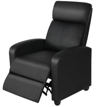 Load image into Gallery viewer, Black High-Density Faux Leather Push Back Recliner Chair
