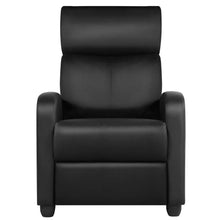 Load image into Gallery viewer, Black High-Density Faux Leather Push Back Recliner Chair