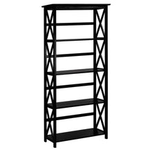 Load image into Gallery viewer, Tall 5-Tier Bookcase in Black Wood Finish