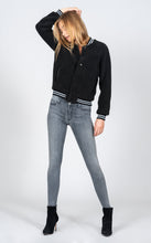 Load image into Gallery viewer, Varsity Jacket - Black Sherpa