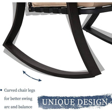 Load image into Gallery viewer, 3-Piece Outdoor Patio Furniture Table Rocking Chairs Set with Beige Cushions