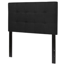 Load image into Gallery viewer, Twin size Modern Black Fabric Box-Stitch Upholstered Headboard