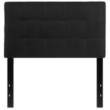 Load image into Gallery viewer, Twin size Modern Black Fabric Box-Stitch Upholstered Headboard