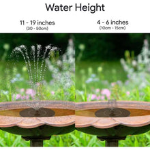 Load image into Gallery viewer, Solar Powered Birdbath to Water Fountain Kit with 4 Nozzle Heads