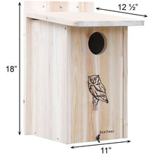 Load image into Gallery viewer, Sturdy Wood Bird House for Owls and Kestrels
