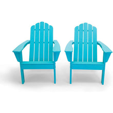 Load image into Gallery viewer, All Weather Recycled Blue Poly Plastic Outdoor Patio Adirondack Chairs - Set of 2