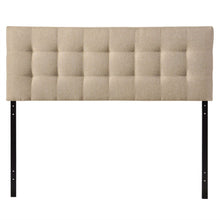 Load image into Gallery viewer, King size Beige Fabric Upholstered Headboard with Modern Tufting