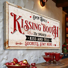 Load image into Gallery viewer, Vintage Rustic Kissing Booth Sign IV