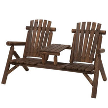 Load image into Gallery viewer, Adirondack Patio 2 Chair Lounger with Center Coffee Table Brown
