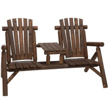 Load image into Gallery viewer, Adirondack Patio 2 Chair Lounger with Center Coffee Table Brown