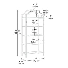 Load image into Gallery viewer, Elegant Bronze Metal Display Rack Etagere Bookcase with 5 Glass Storage Shelves