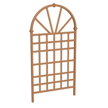 Load image into Gallery viewer, 77-inch Outdoor Light Brown Vinyl Lattice Garden Trellis with Arched Top