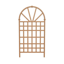 Load image into Gallery viewer, 77-inch Outdoor Light Brown Vinyl Lattice Garden Trellis with Arched Top