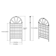 Load image into Gallery viewer, 77-inch Outdoor Light Brown Vinyl Lattice Garden Trellis with Arched Top