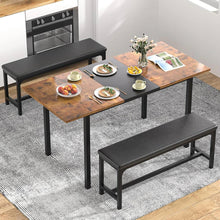 Load image into Gallery viewer, Modern 3-Piece Dining Set with Expandable Kitchen Table and 2 Backless Benches
