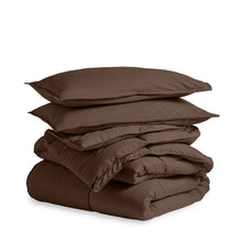 Load image into Gallery viewer, Full size 3-Piece Down Alternative Microfiber Comforter Set in Chocolate Brown