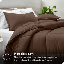 Load image into Gallery viewer, Full size 3-Piece Down Alternative Microfiber Comforter Set in Chocolate Brown