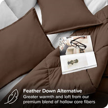 Load image into Gallery viewer, King / CAL King 3-Piece Down Alternative Comforter Set in Chocolate Brown