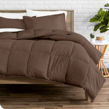 Load image into Gallery viewer, Queen size 3-Piece Down Alternative Microfiber Comforter Set in Chocolate Brown