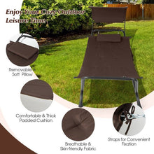 Load image into Gallery viewer, Brown Outdoor Hammock Style Chaise Lounge Chair Cot with Canopy and Storage Bag