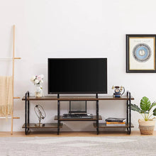 Load image into Gallery viewer, Modern Industrial Metal Wood Entertainment Center TV Stand for TV up to 60-inch