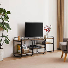 Load image into Gallery viewer, Modern Industrial Metal Wood Entertainment Center TV Stand for TV up to 60-inch