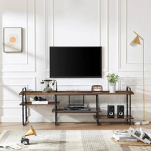 Load image into Gallery viewer, Industrial Modern Metal Wood Entertainment Center TV Stand for TV up to 75-inch