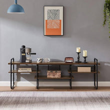 Load image into Gallery viewer, Industrial Modern Metal Wood Entertainment Center TV Stand for TV up to 75-inch