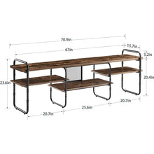 Load image into Gallery viewer, Industrial Modern Metal Wood Entertainment Center TV Stand for TV up to 75-inch