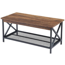 Load image into Gallery viewer, Modern Classic Metal Wood Coffee Table with Bottom Storage Shelf