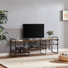 Load image into Gallery viewer, Modern Metal Wood Industrial Entertainment Center TV Stand for TV up to 65-inch