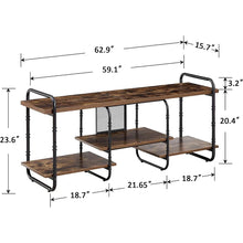 Load image into Gallery viewer, Modern Metal Wood Industrial Entertainment Center TV Stand for TV up to 65-inch