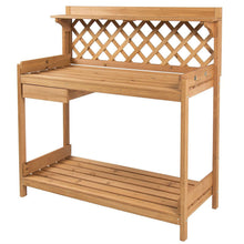 Load image into Gallery viewer, Solid Wood Garden Work Table Potting Bench in Natural Finish