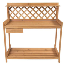 Load image into Gallery viewer, Solid Wood Garden Work Table Potting Bench in Natural Finish