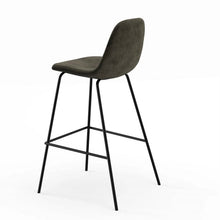 Load image into Gallery viewer, Set of 2 - Modern Counter Height Barstool with Low Back Dark Grey Fabric Seat